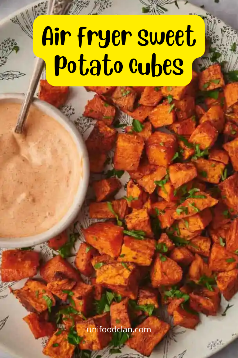 Air fryer sweet potato cubes