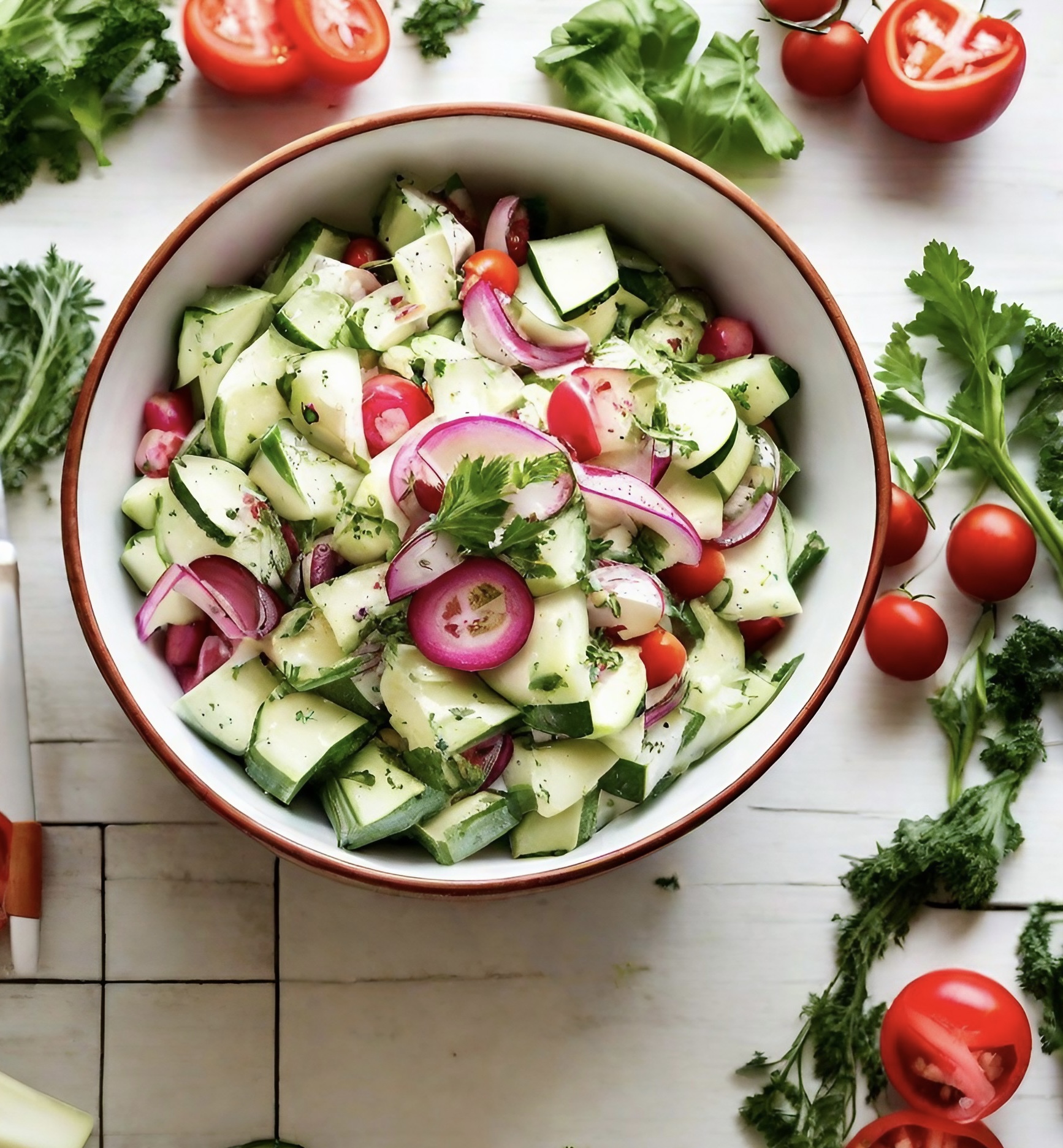 Cucumber radish salad